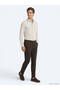 Brown Woven Relaxed Fit Casual Cotton Blend Pants - 4
