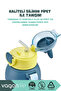 650ml New Collection Neck Strap Silicone Soft Straw Ear-Shaped Lockable Lid Cute Friends Patterned Polycarbonate Kids School Water Bottle - 3