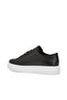 Siyah Kadın Deri Sneaker - 3