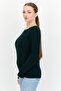 Women Crew Neck Long Sleeves Knitted Sweater, Green - 2