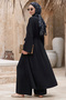 Black Kimono Suit with Pants - 4