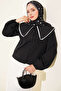Women's Baby Collar Shirt 1496 - Black
