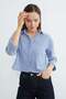 Striped Jacquard Cropped Shirt - 4