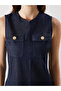 Original Crochet Collar Mini Jean Dress - 3