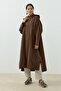 Hooded Oversize Raincoat Brown - 2