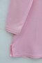 Daisy Embroidered Round Neck Combed Cotton Tunic - Pink - 7