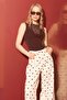 Polka Dot Patterned Zippered Palazzo Jeans - 2