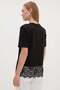 Lace Crew Neck Casual T-Shirt - 8