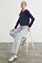3 Thread Ribbed Sweatshirt with Ribbed Neckline - 2