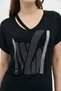 Women's Strap Detailed V-Neck Short Sleeve Graphic Printed Regular Fit T-Shirt 20Y311900828 - 4