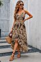 Women's Rope Strap V-Neck Front Asymmetric Detailed Midi Single Jersey Dress - 3