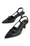 , Women's Genuine Leather Heeled Shoes 1611030Z2624 Black - 7
