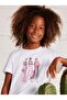 Girl's Backless Short Sleeve T-Shirt 10-16 Years Ecru - Pink - 3