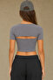 2560 Short Sleeve Bolero Anthracite Blouse - 2