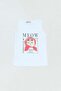 100% Cotton Cat Printed Thick Strap Girls' T-Shirt