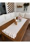 İnci Vintage Seamless Double Layer Ruffled Ecru Runner - 4