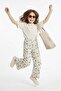 Floral Embroidered Linen Look Girls' Trousers - 2