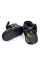 Black Sequined Bow Leather Baby Girl Moccasin - 2
