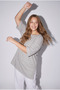 Plus Size Crew Neck Half Sleeve Striped T-Shirt with Slit Detail 302946 - 2