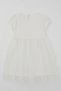 Girl's Dress with Floral Appliqué Detail and Pearls, Tulle, 1.5-5 Years, Ecru - 4