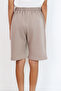 Boy's Shorts with Lacing Accessories and Pockets, Ages 8-12, Mink - 8
