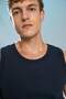 Regular Fit Embroidered Crew Neck Ribbed Navy Blue Undershirt I3668Ax26Sm - 3