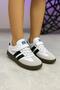 Children's Velcro Lace-Up Waterproof Sports Shoes - White Black - 4