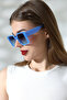 نظارة شمسية نسائية UV400 بإطار مربع أزرق متدرج 23025 C16 - 4