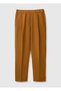 Women's Brown 100% Linen Carrot Cut Trousers - 2