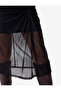 Slim Fit Knot Detailed Double Breasted Tulle Midi Pareo Skirt - 4