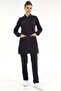 Luxury Lycra Doctor Nurse Hijab Black Judge Collar Suit - 2