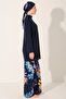 Chrysanthemum Patterned Hijab Swimsuit - 2