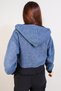 Crop Hooded Cardigan, Indigo (B20-501301) - 6