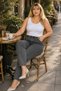 Mom Fit Jeans Plus Size High-Waist Carrot Cut Slim-Leg Pleated Stretch Jeans C600 - 6
