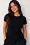 🖤   Women's Black Glitter Basic T-Shirt - 3