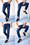 Men's Slim Fit blue jeans - cuffed hems, natural wash trousers - 4