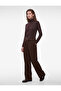 Slim Fit Long Sleeve Gathered High Neck Blouse - 3