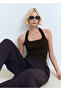 Mesh Blouse with Halter Neckline - 7