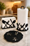 3-Piece Kitchen Elegance Set: Roll Towel Holder, Napkin Holder, Trivet – Metal Decorative Design Cutlery Holder - 5