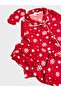 Suitable for Girls and Mother Cotton Fabric Suede Red Snow Pattern Shirt Collar Buttoned Pajama Set - 3