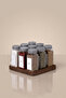 9-Piece Glass Spice Jar Set with Wooden Stand |   120 ml |   Silver Cover White Label |   Minimal Design - 2