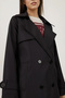 Women's Double Breasted Collar Trench Coat Black 1198 - 4
