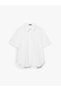100% Cotton Short Sleeve Poplin Shirt Women White Shirt - 325P52Ehlq094