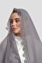 Gray Prayer Headscarf Shawl Chiffon Laced202106_15 - 2