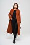 Double-Breasted Waist-Tied Mid-Length Coat Ti̇remi̇t 3754-Y