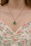 Green Saturn Planet Unisex Necklace – Cosmic and Modern Design - 2
