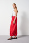 Lined Voile Elastic Waist Shalwar Trousers Red 31179 - 7