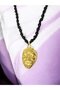 V for Vendetta Mask Necklace Bead Chain Gold - 2