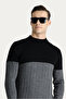 Crew Neck Slim Fit Patterned Knit Sweater - 2