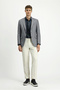 6 Drop Regular Fit Standard Cut Checkered Linen Blend Jacket - 3